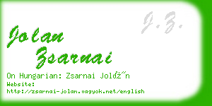 jolan zsarnai business card